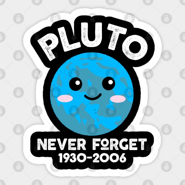 Pluto Never Forget Sticker by DetourShirts